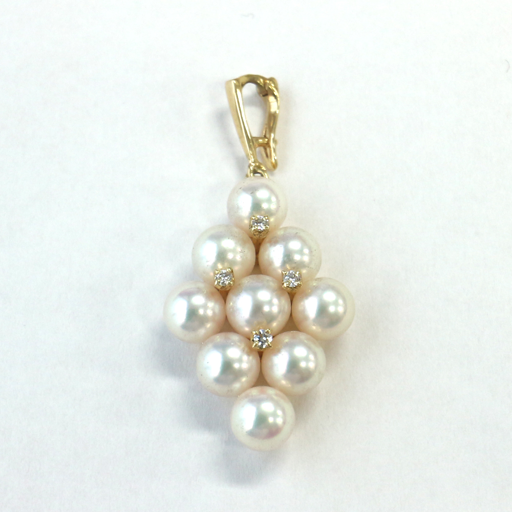 ミキモト パール･ダイヤモンドペンダント K18YG MIKIMOTO