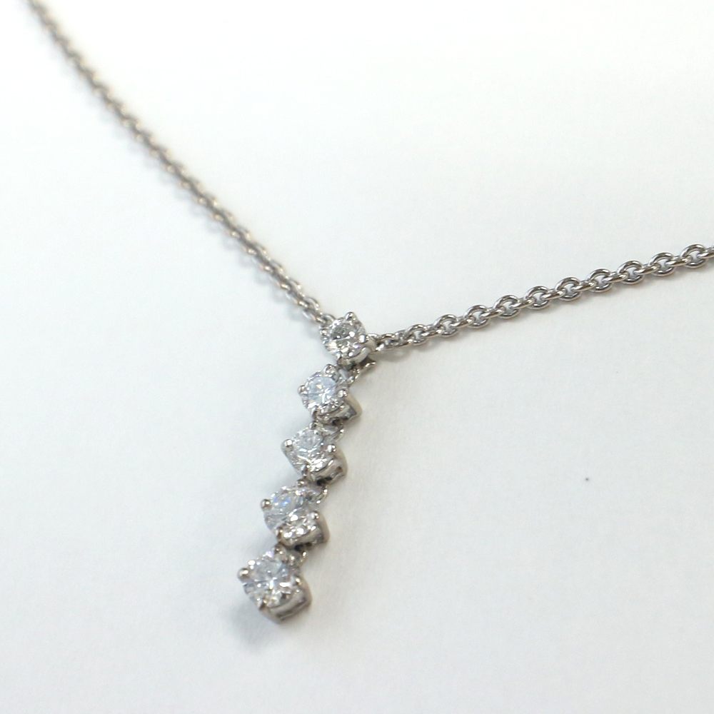 ミキモト ダイヤモンドネックレス K18WG D-0.28ct  MIKIMOTO