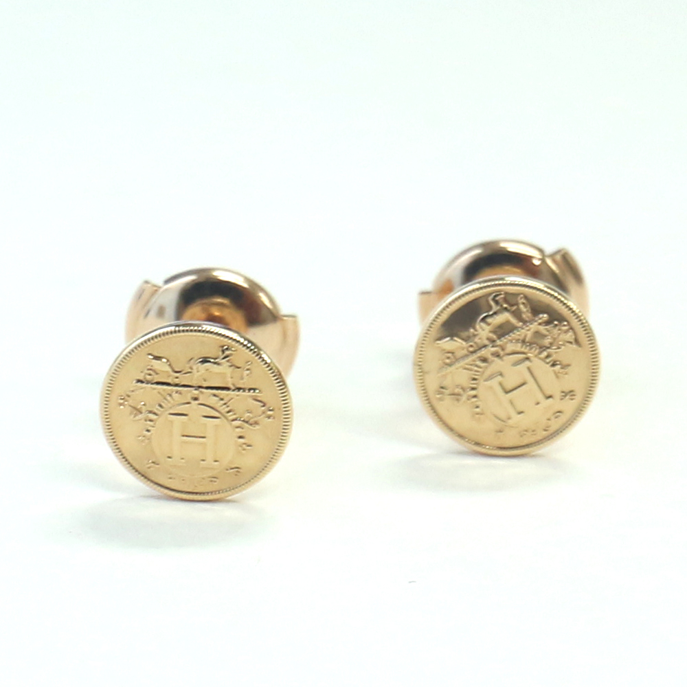 エルメス  ピアス エクスリブリスTPM   K18PG  新品同様未使用品