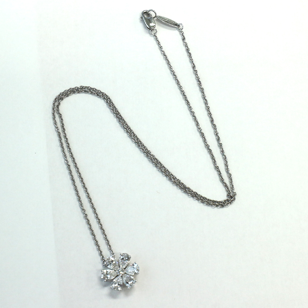 ハリーウィンストン フォーゲット・ミー・ノット・ペンダント ネックレス Pt950 D-1.07ct 7PD