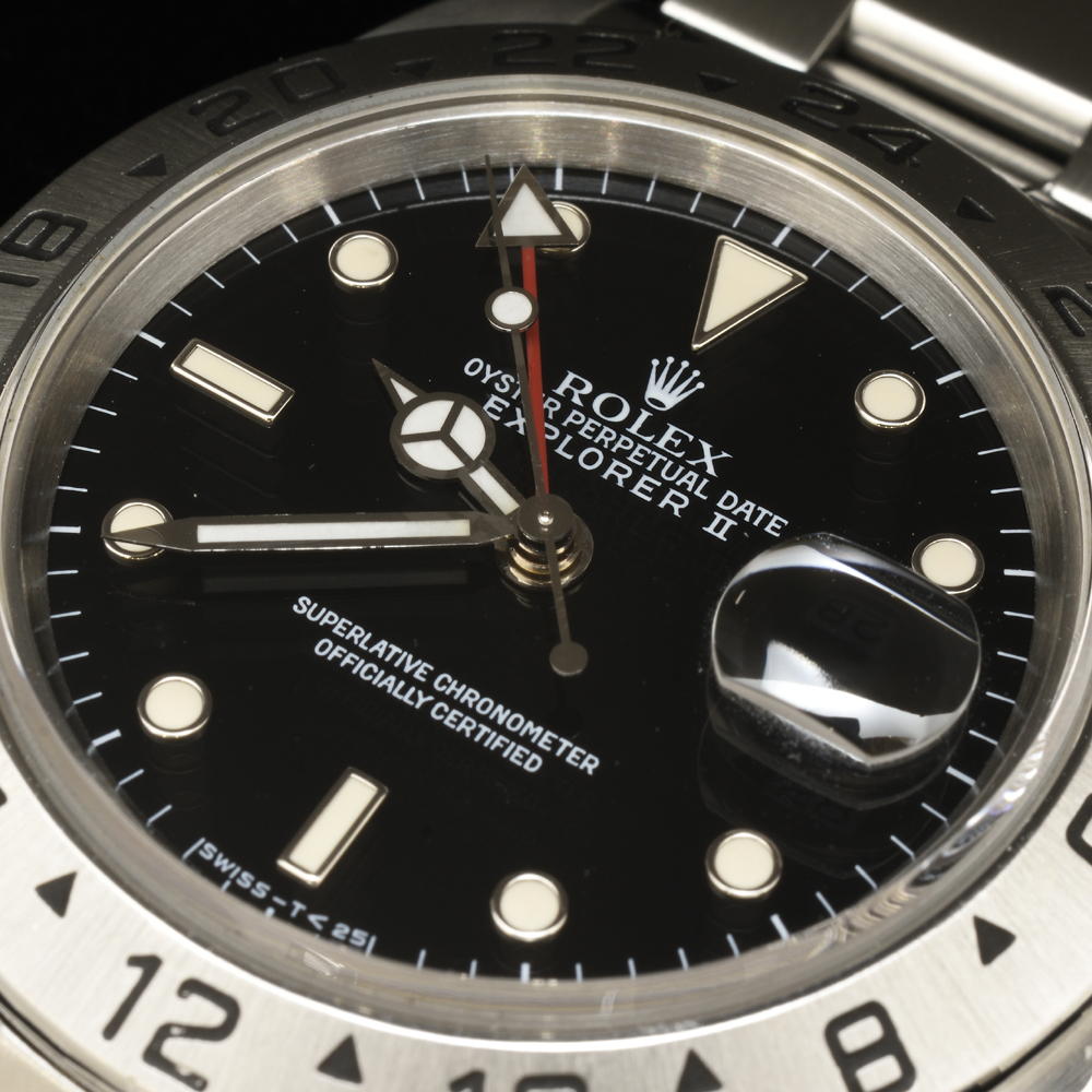 ロレックス 16570 エクスプローラー2 トリチウム 1990年頃 E番 SS 自動巻 メンズ