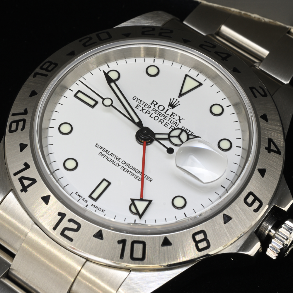ロレックス エクスプローラー2 自動巻 SS 16570 中古A+ ギャラ付 2000年頃(P番) メンズ