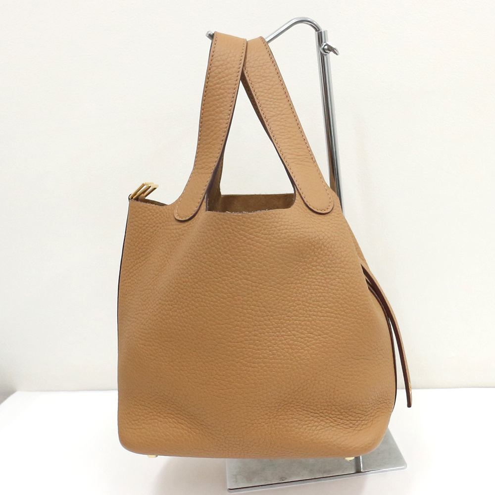 エルメス　ピコタンロック18 PM トリヨンクレマンス/ビスキュイ×ゴールド金具 Z刻印