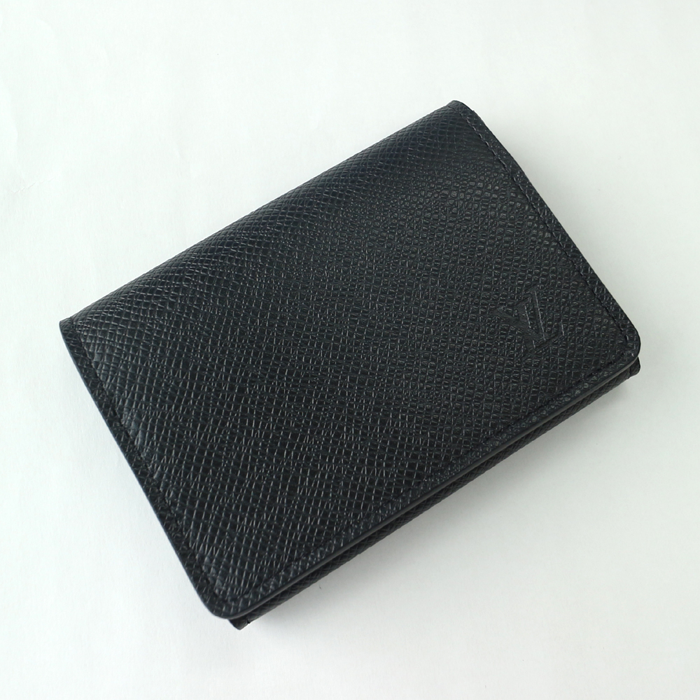 ルイヴィトン カードケース アンヴェロップ・カルト ドゥ ヴィジット NM タイガ/ノワール M64595