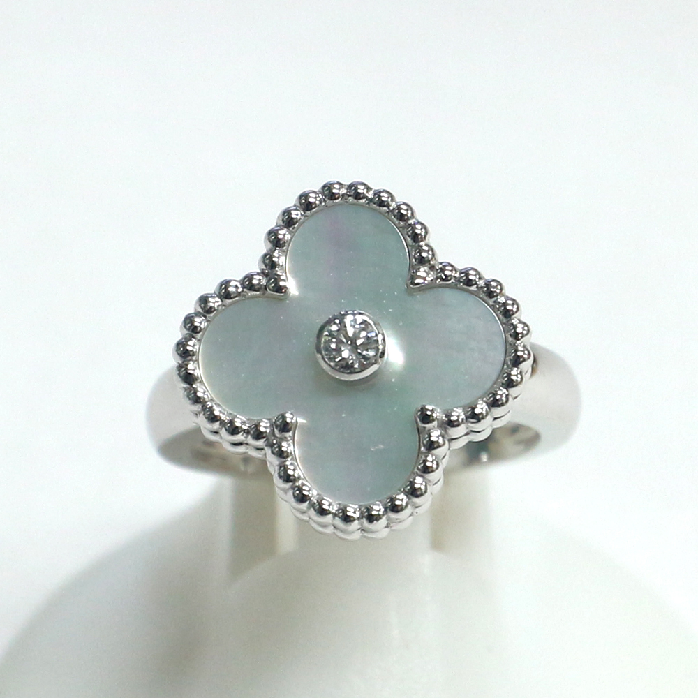 ヴァンクリーフ&アーペル ヴィンテージ アルハンブラ リング K18WG #49(約9号)