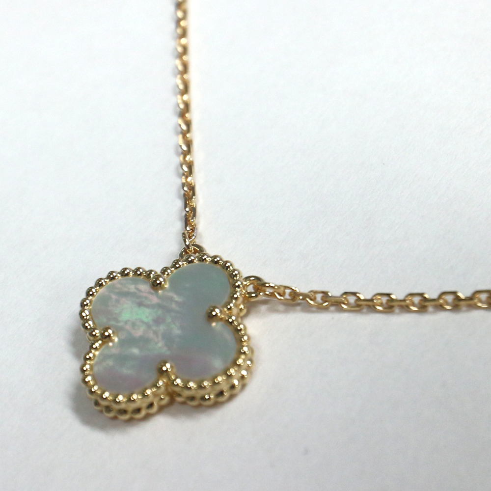 ヴァンクリーフ＆アーペル　ヴィンテージ アルハンブラ ペンダント ネックレス K18YG VCARA45900 メーカーにて新品仕上げ済み