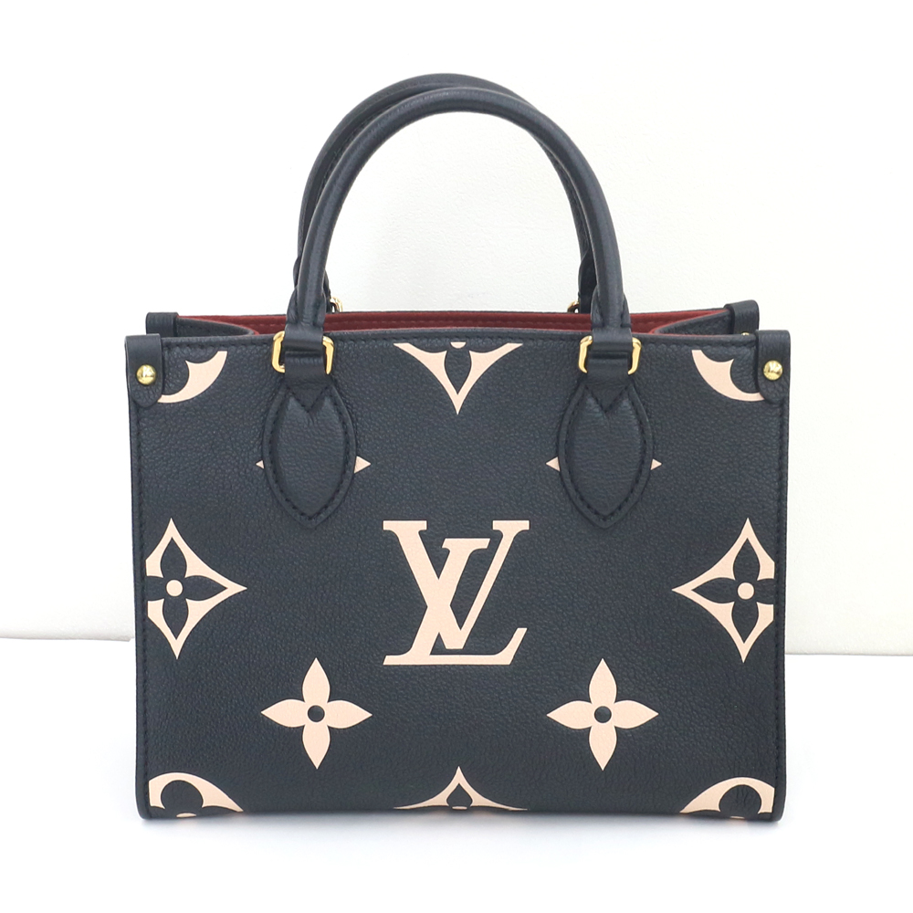 ルイヴィトン　オンザゴーPM ショルダーバッグ  モノグラムアンプラントレザー/ブラック×ベージュ M45659