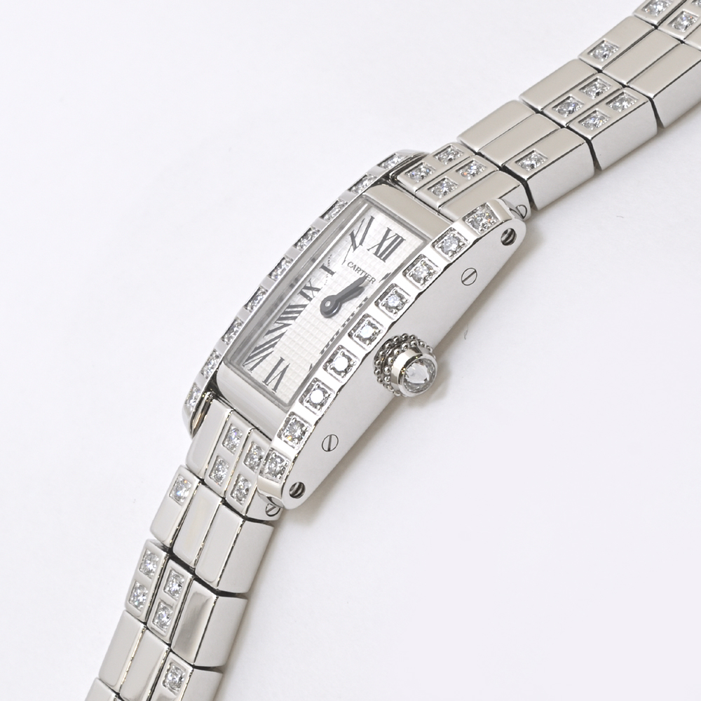 カルティエ　タンク アロンジェ ラニエール  K18WG  クォーツ  メーカーOH済(2026年3月) レディース