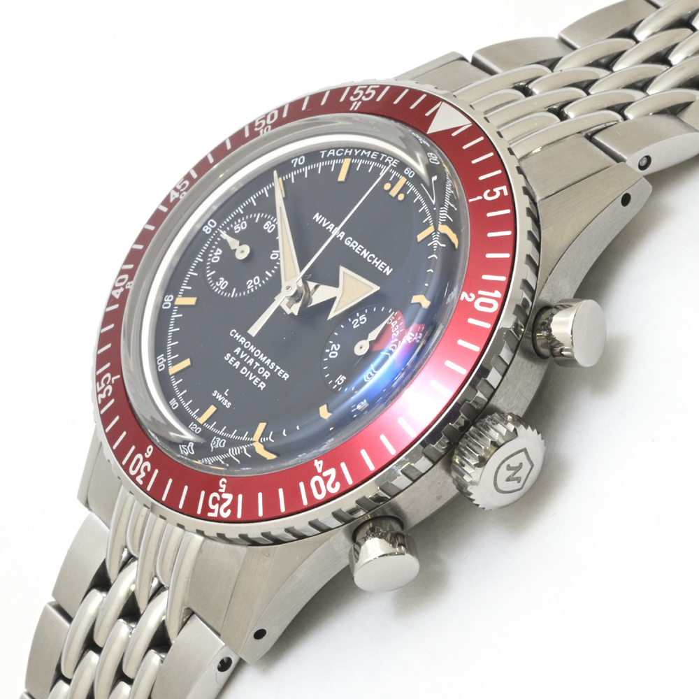 ニバダ グレンヒェン　クロノマスター アビエーター シーダイバー  86031M04  手巻　SS   2024年　メンズ