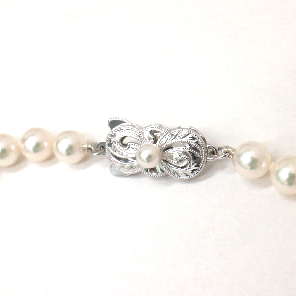 ミキモト パール・ダイヤモンドネックレス K18WG MIKIMOTO
