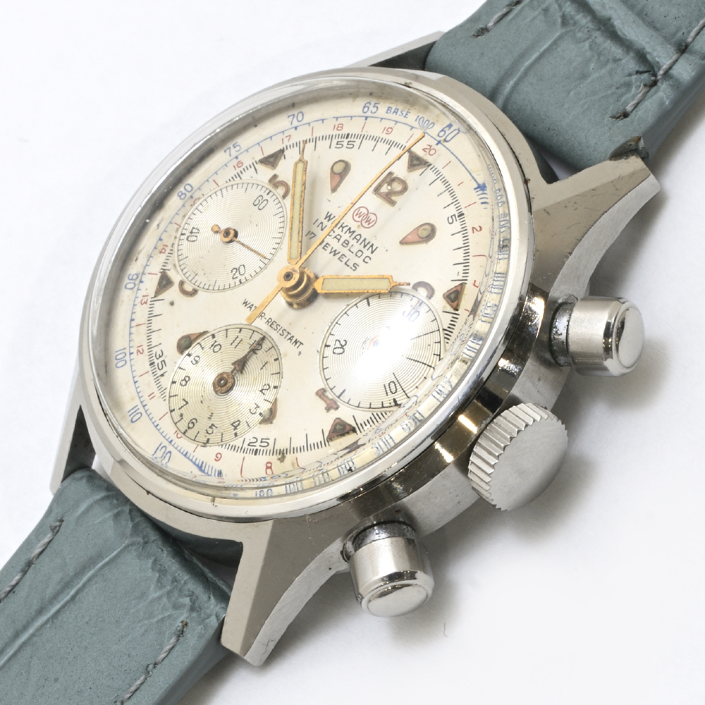 ワックマン　クロノグラフ  SS  手巻  1960年代 バルジュー72  メンズ　アンティーク