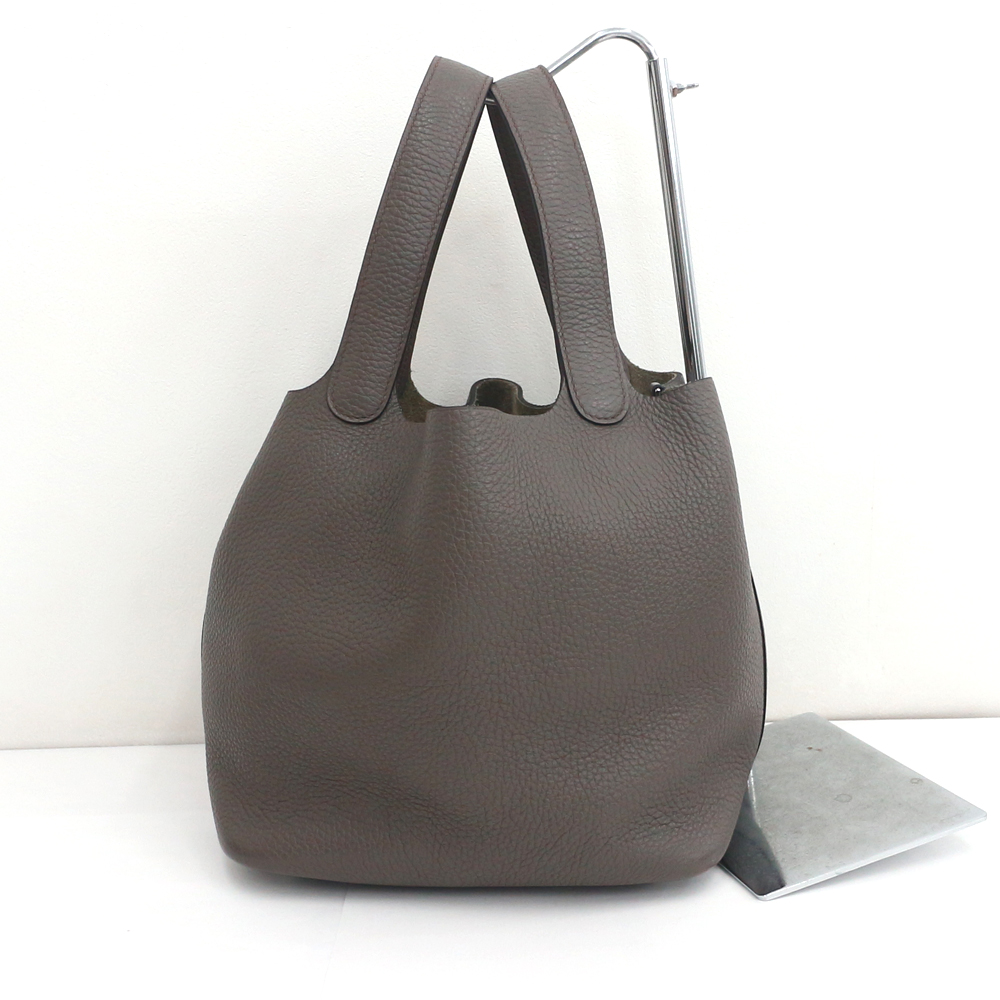 エルメス ピコタンロックMM 22 トリヨンクレマンス/エタン×シルバー金具 C刻印
