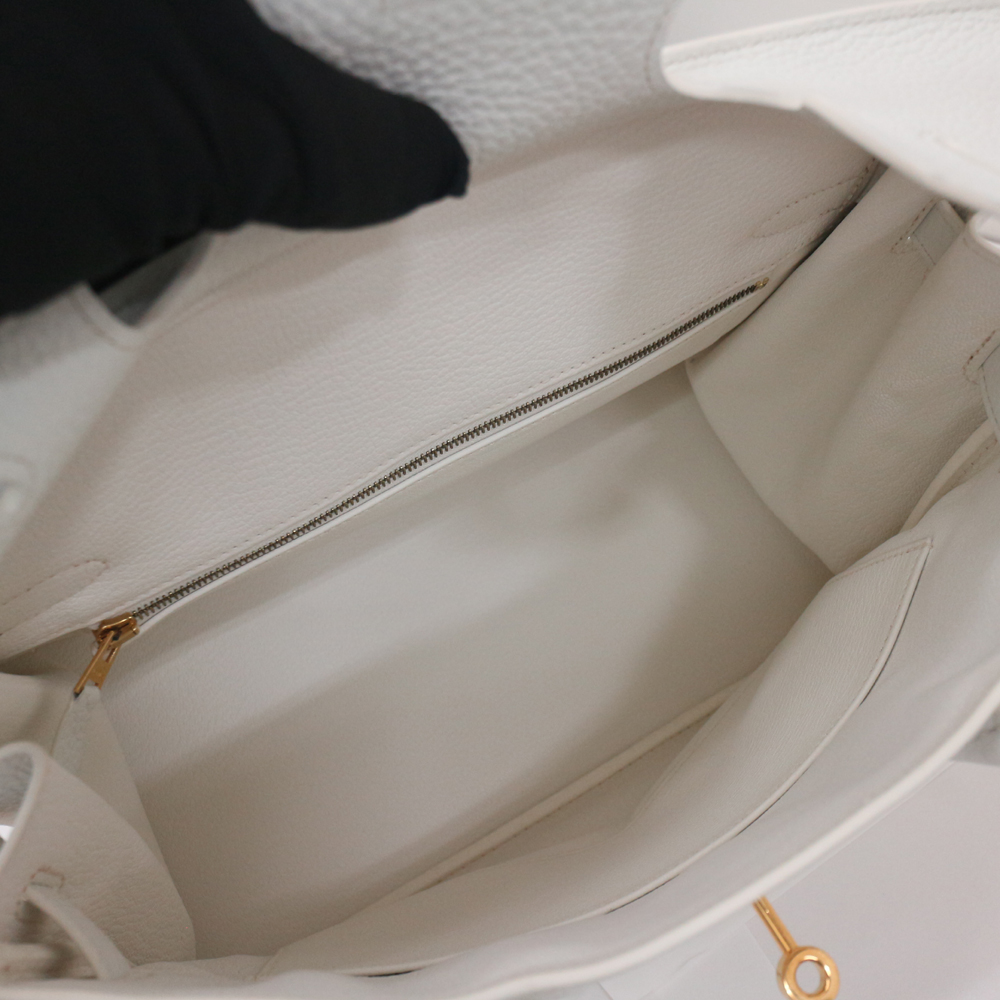 エルメス バーキン30cm トリヨンクレマンス/ホワイト×ゴールド金具 T刻印 エルメスにてクリーニング済
