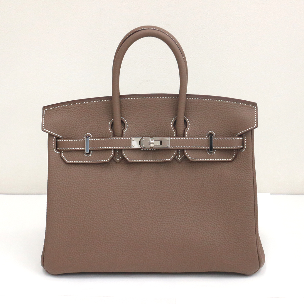 エルメス バーキン25cm トゴ/エトゥープ×シルバー金具 B刻印 エルメスにてクリーニング済み