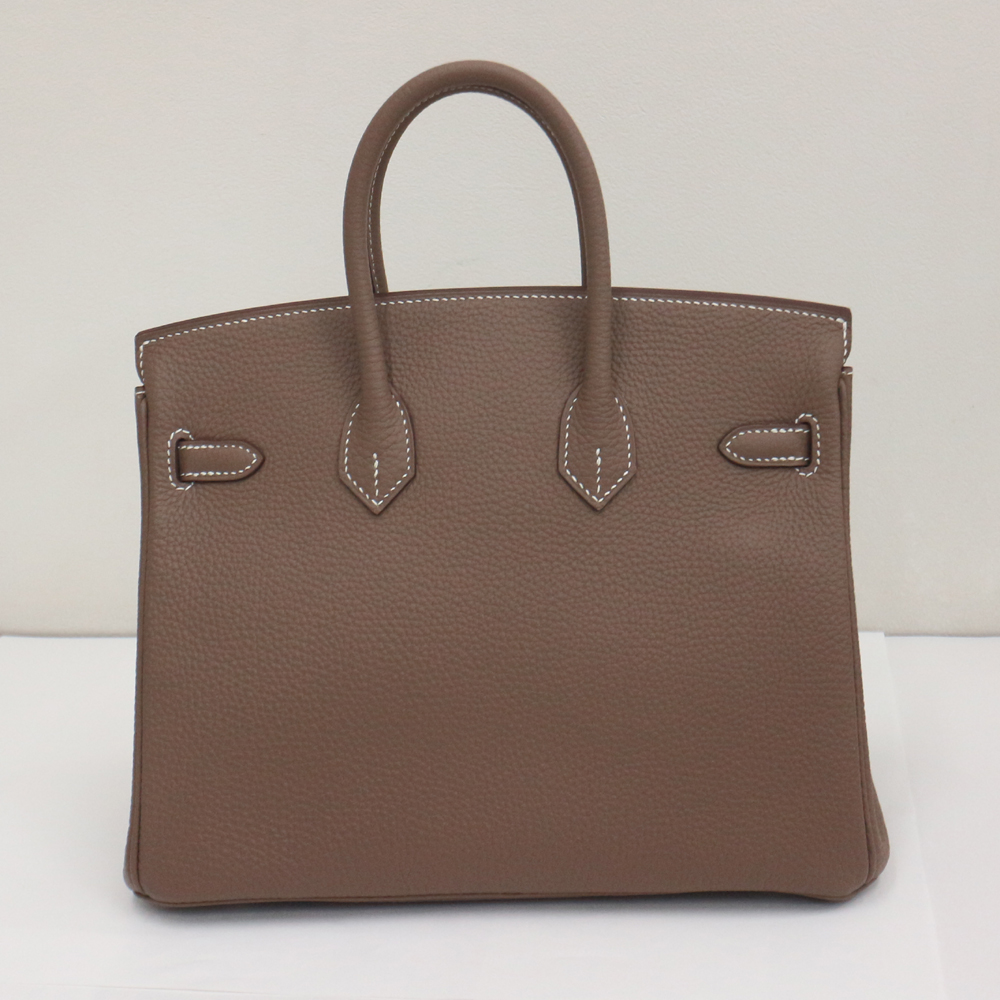 エルメス バーキン25cm トゴ/エトゥープ×シルバー金具 B刻印 エルメスにてクリーニング済み