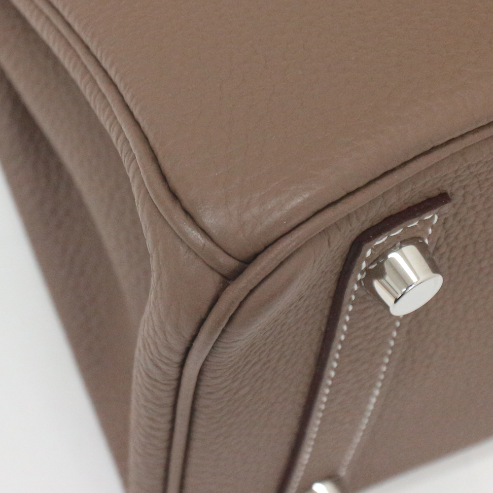 エルメス バーキン25cm トゴ/エトゥープ×シルバー金具 B刻印 エルメスにてクリーニング済み