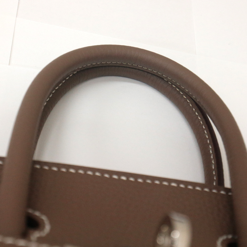 エルメス バーキン25cm トゴ/エトゥープ×シルバー金具 B刻印 エルメスにてクリーニング済み