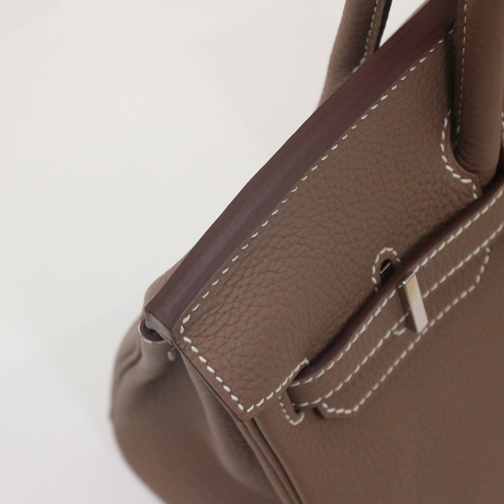 エルメス バーキン25cm トゴ/エトゥープ×シルバー金具 B刻印 エルメスにてクリーニング済み