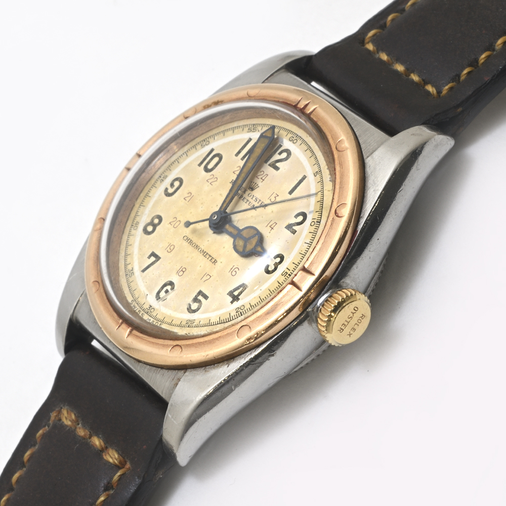 ロレックス　バブルバック  3372  PGベゼル/SS   自動巻　1940年代　アンティーク　メンズ