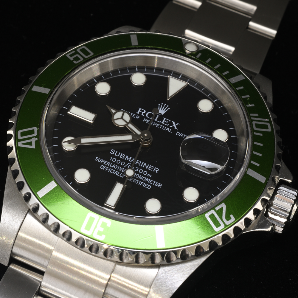 ロレックス グリーンサブマリーナ 16610LV 自動巻 SS 2005年頃(D番) ギャラ付 メンズ