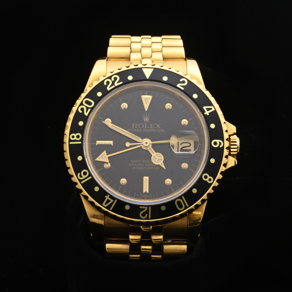 ロレックス GMTマスター 16758 K18YG 自動巻 フジツボ 1984年頃 メンズ