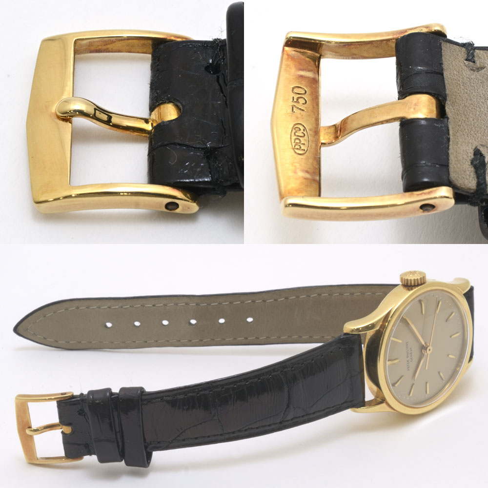 パテックフィリップ カラトラバ REF.2555 CAL.27SC 手巻 K18YG 1959年 当時のギャラ付 メンズ アンティーク