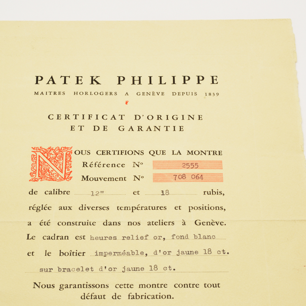 パテックフィリップ カラトラバ REF.2555 CAL.27SC 手巻 K18YG 1959年 当時のギャラ付 メンズ アンティーク