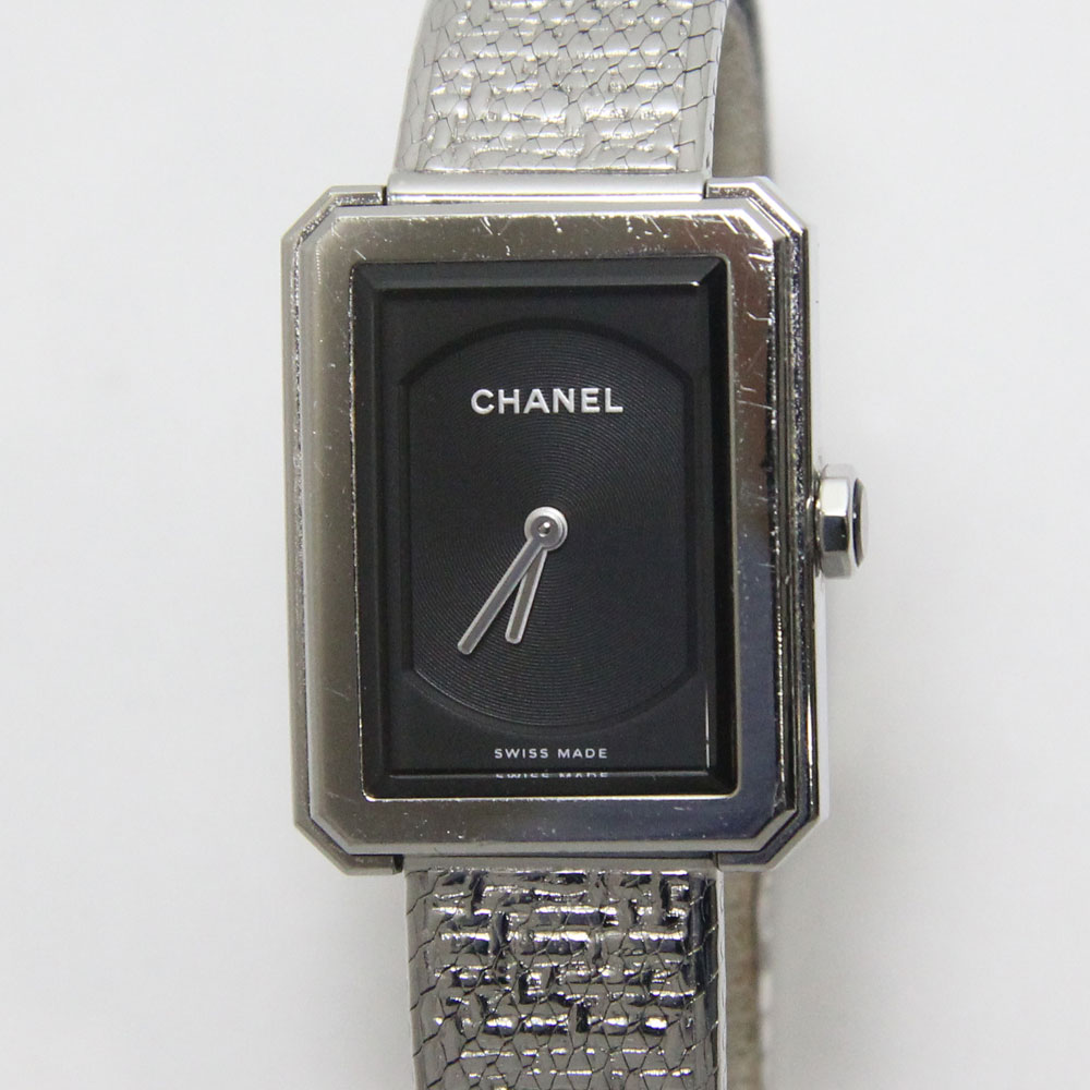 【電池交換済み】CHANEL　シャネル　ボーイフレンド　H4876　クオーツ　SS　ブラック　レディース　腕時計松前R56店